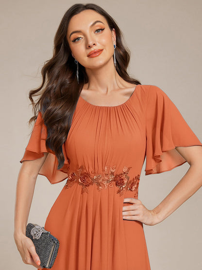 ever ASPYN|Pleated Applique Maxi Bridesmaid Dress