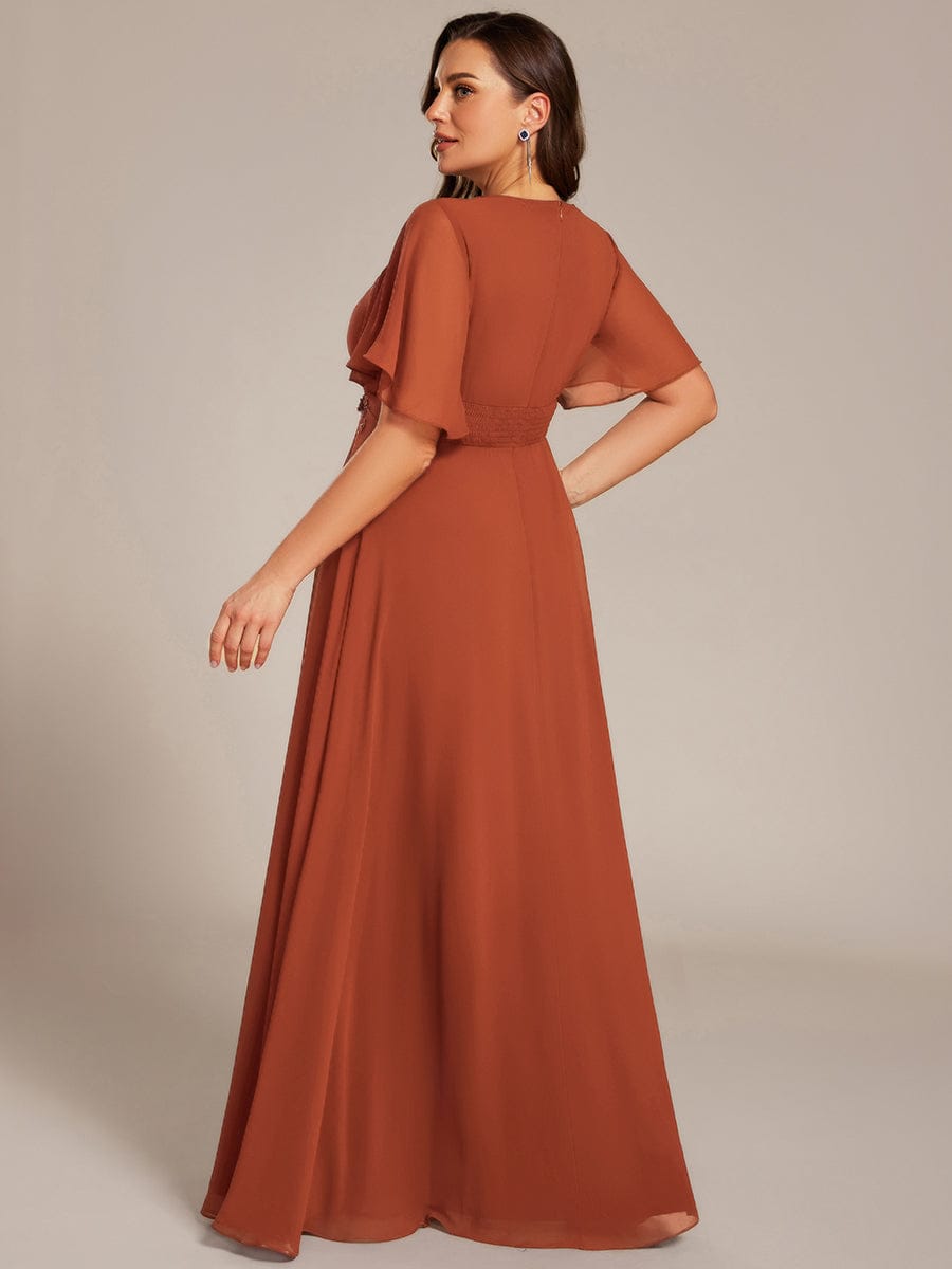 pretty ASPYN|Plus Size Pleated Waist Applique Maxi Bridesmaid Dress