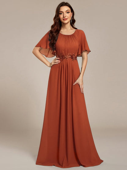 ever ASPYN|Pleated Applique Maxi Bridesmaid Dress