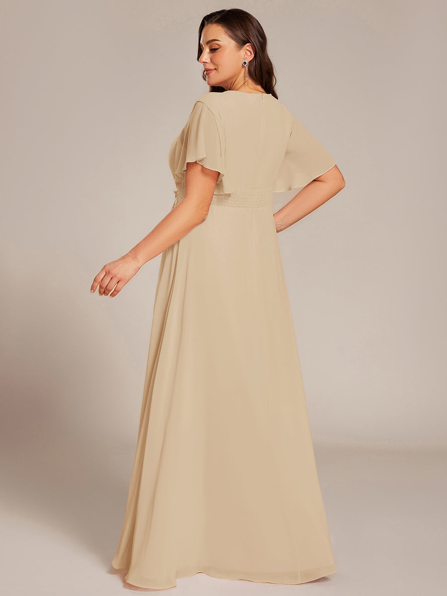 ever ASPYN|Pleated Applique Maxi Bridesmaid Dress