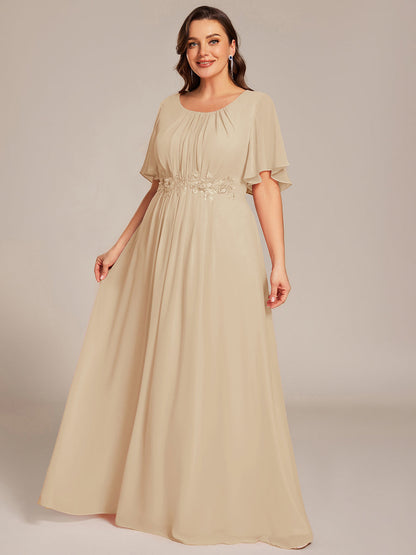 ever ASPYN|Pleated Applique Maxi Bridesmaid Dress
