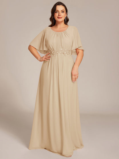 ever ASPYN|Pleated Applique Maxi Bridesmaid Dress