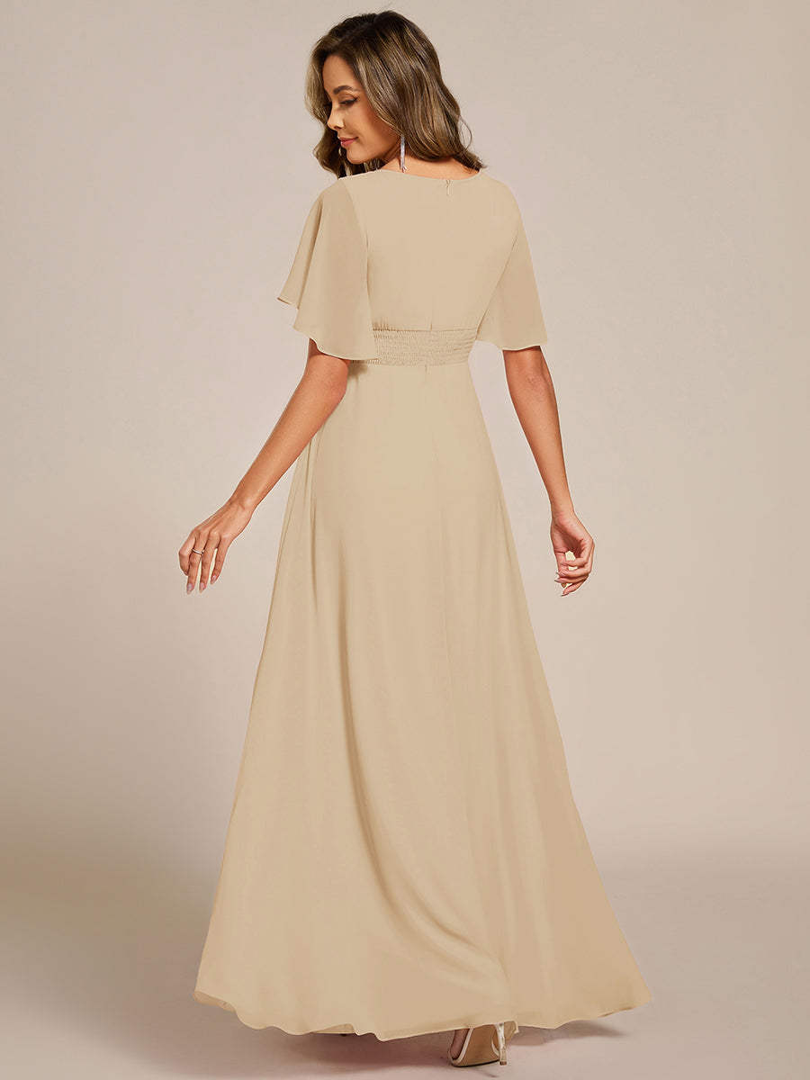 ever ASPYN|Pleated Applique Maxi Bridesmaid Dress