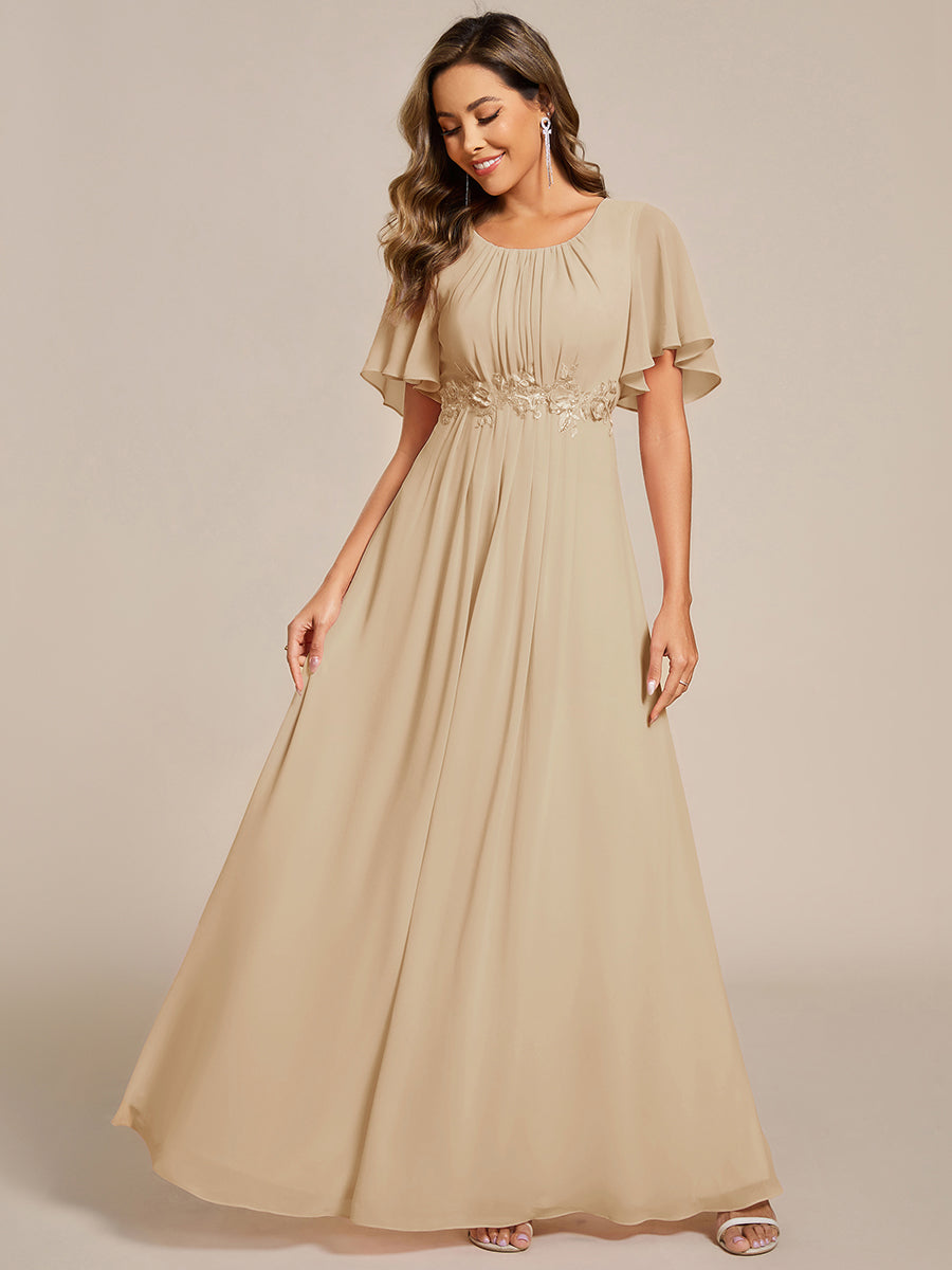 ever ASPYN|Pleated Applique Maxi Bridesmaid Dress