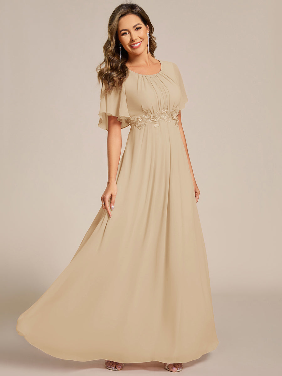 ever ASPYN|Pleated Applique Maxi Bridesmaid Dress
