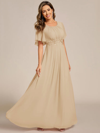 ever ASPYN|Pleated Applique Maxi Bridesmaid Dress