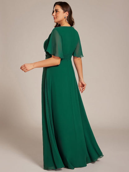 ever ASPYN|Pleated Applique Maxi Bridesmaid Dress