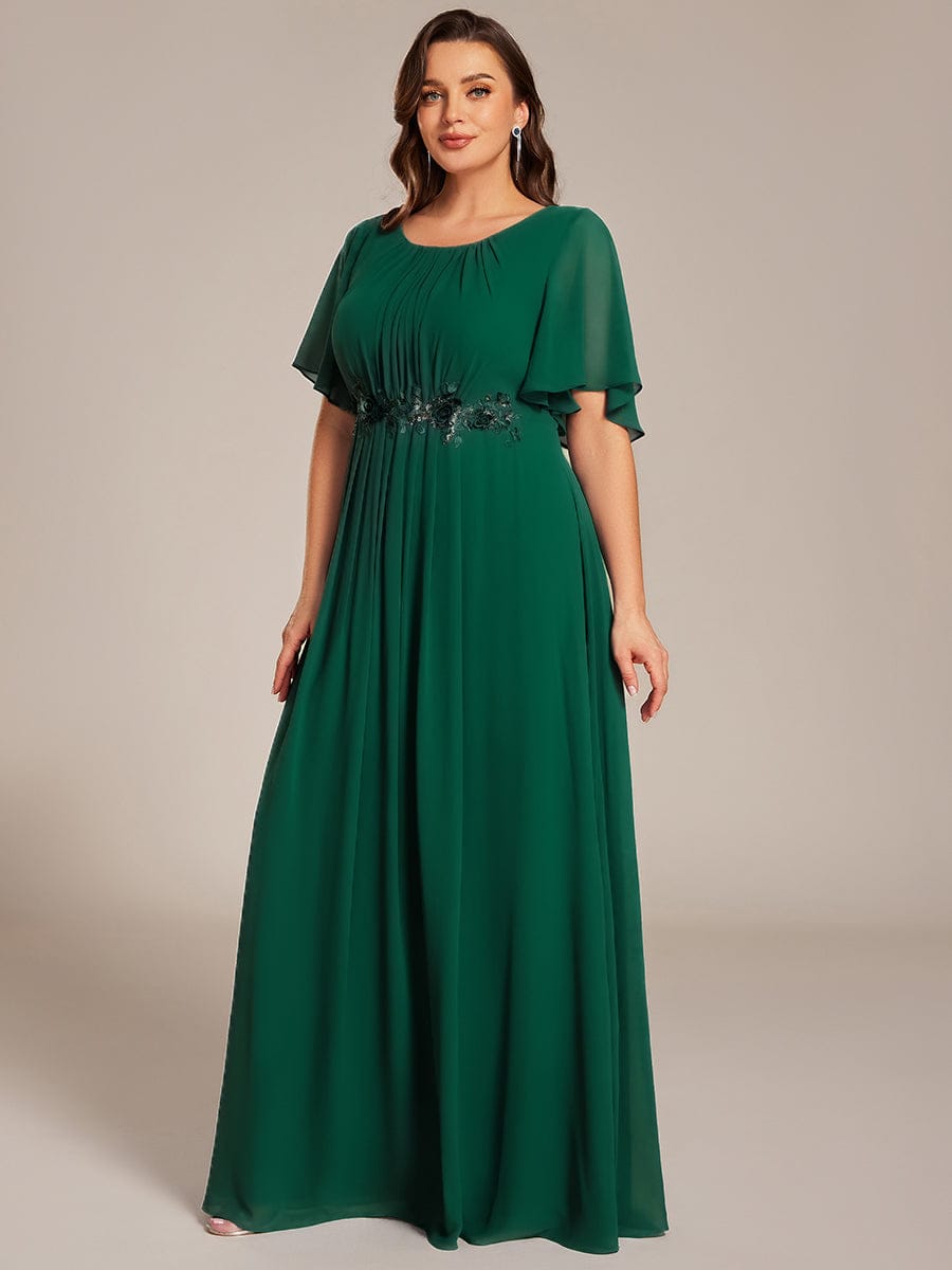 ever ASPYN|Pleated Applique Maxi Bridesmaid Dress
