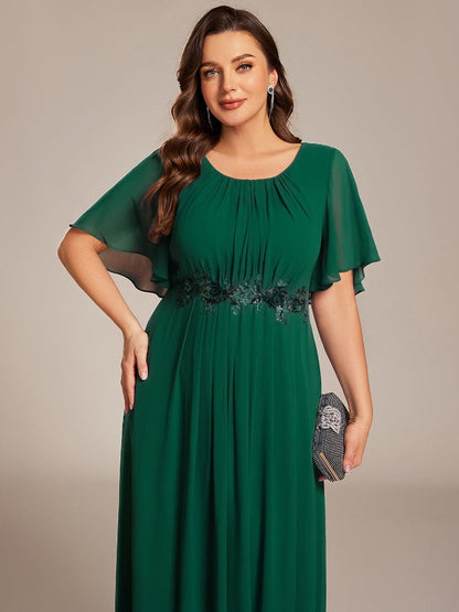 ever ASPYN|Pleated Applique Maxi Bridesmaid Dress