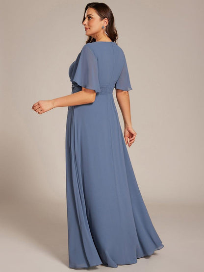 ever ASPYN|Pleated Applique Maxi Bridesmaid Dress