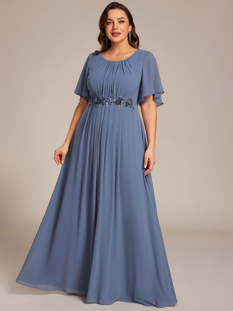 ever ASPYN|Pleated Applique Maxi Bridesmaid Dress