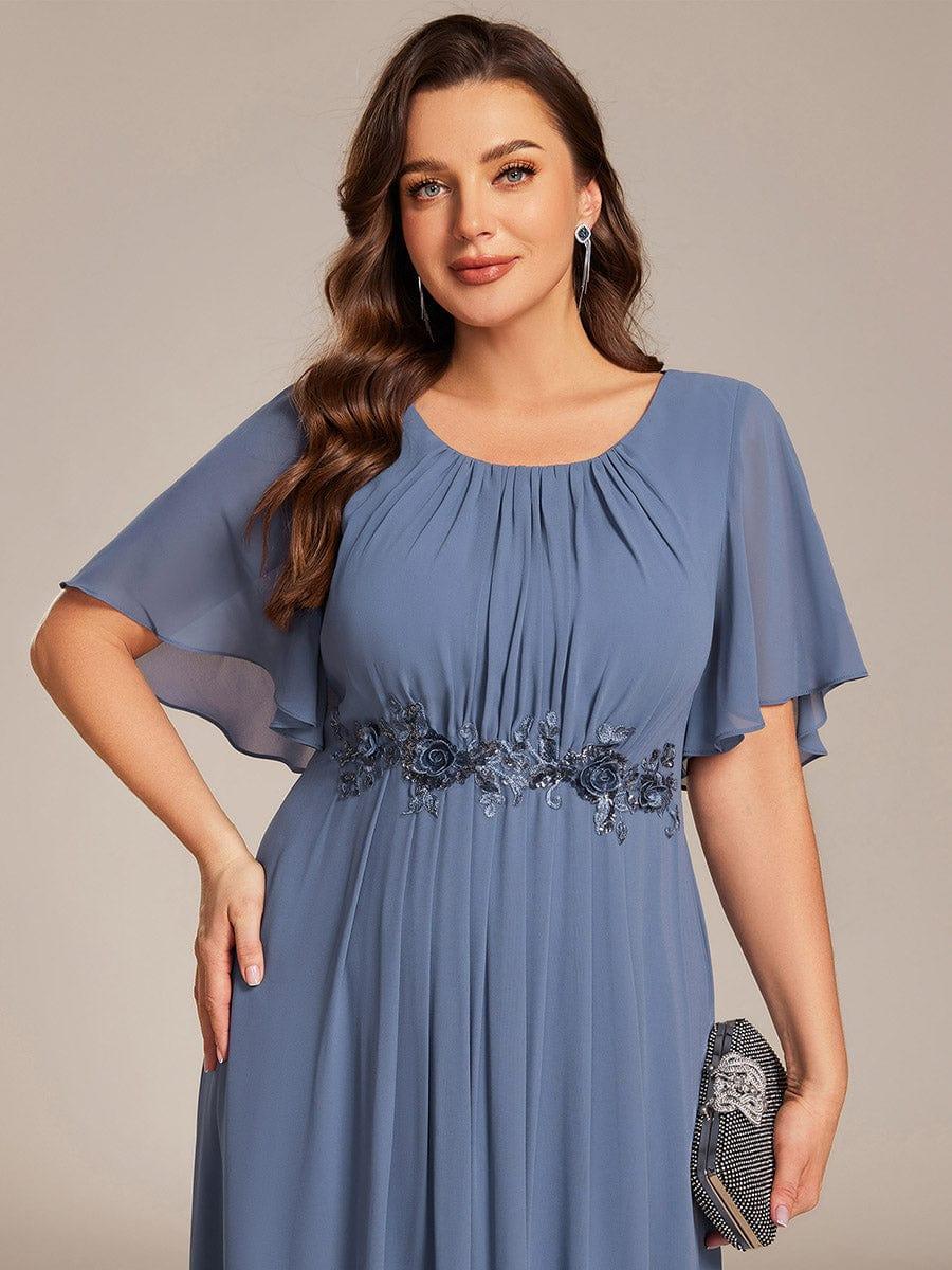 ever ASPYN|Pleated Applique Maxi Bridesmaid Dress