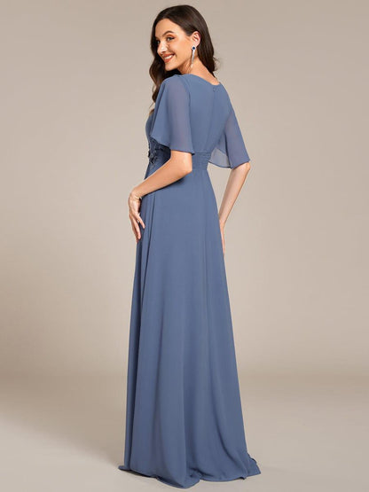 ever ASPYN|Pleated Applique Maxi Bridesmaid Dress