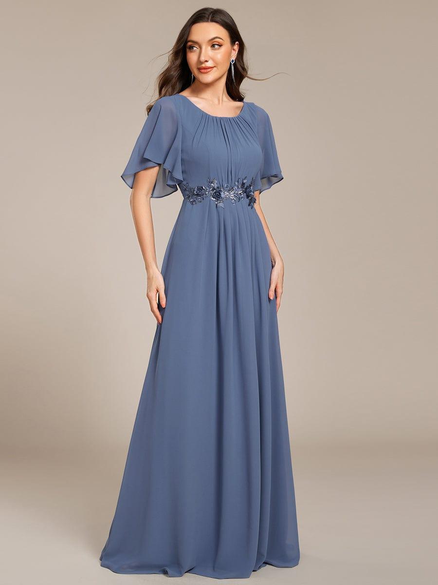 ever ASPYN|Pleated Applique Maxi Bridesmaid Dress