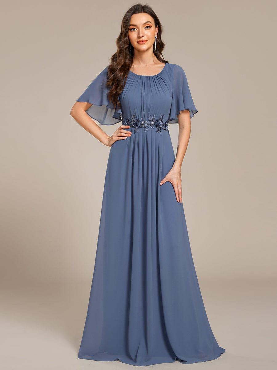 ever ASPYN|Pleated Applique Maxi Bridesmaid Dress