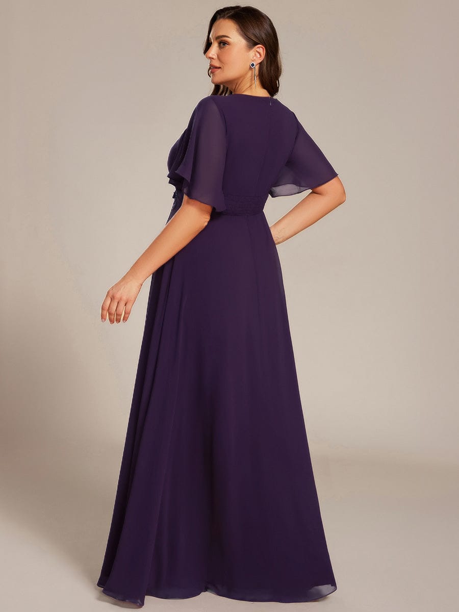 ever ASPYN|Pleated Applique Maxi Bridesmaid Dress