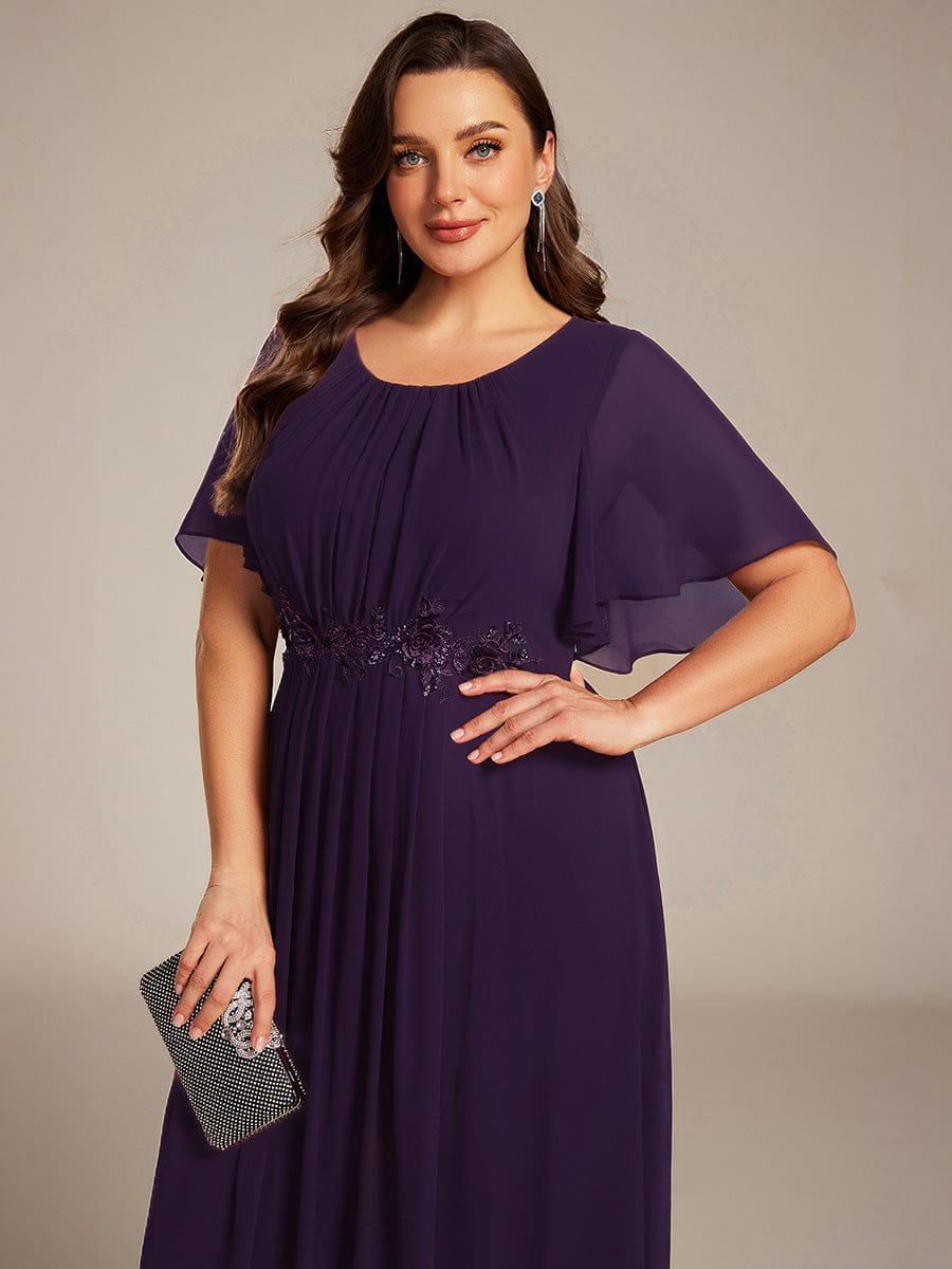 ever ASPYN|Pleated Applique Maxi Bridesmaid Dress