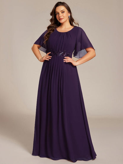 ever ASPYN|Pleated Applique Maxi Bridesmaid Dress