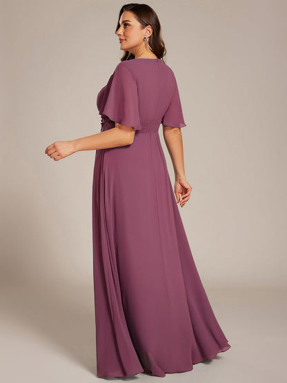 ever ASPYN|Pleated Applique Maxi Bridesmaid Dress