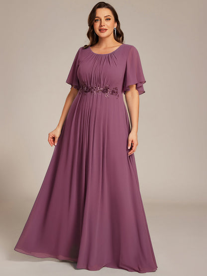 ever ASPYN|Pleated Applique Maxi Bridesmaid Dress