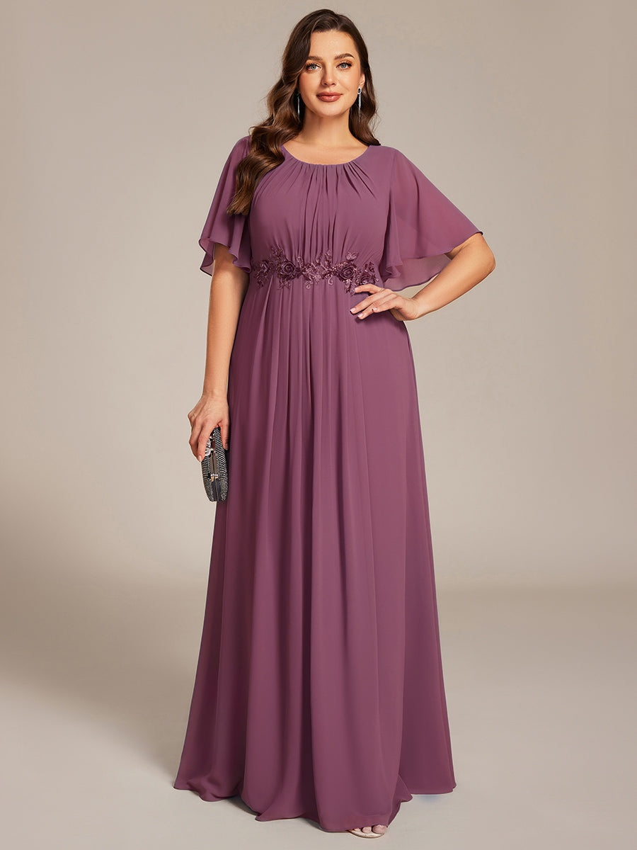 ever ASPYN|Pleated Applique Maxi Bridesmaid Dress