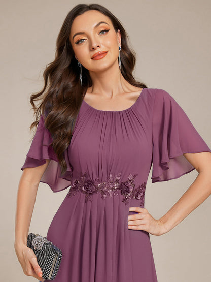 ever ASPYN|Pleated Applique Maxi Bridesmaid Dress