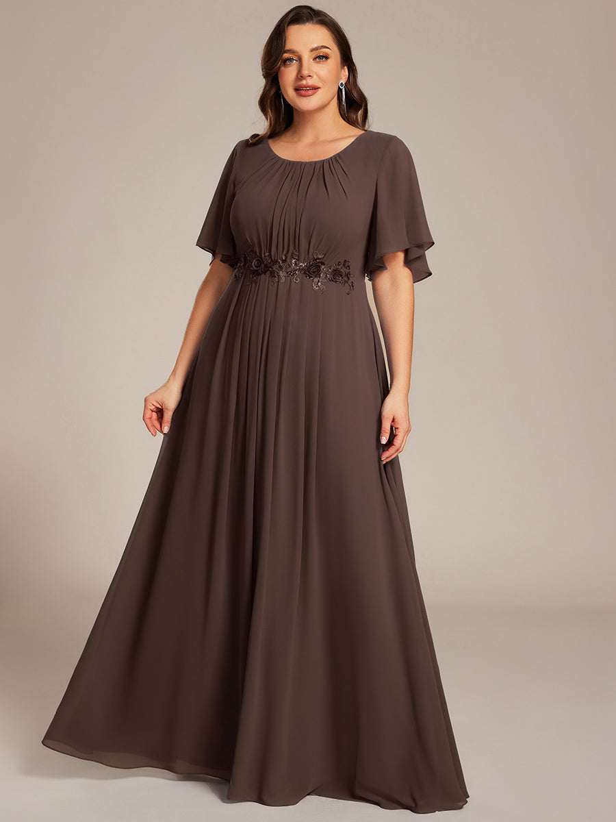 ever ASPYN|Pleated Applique Maxi Bridesmaid Dress