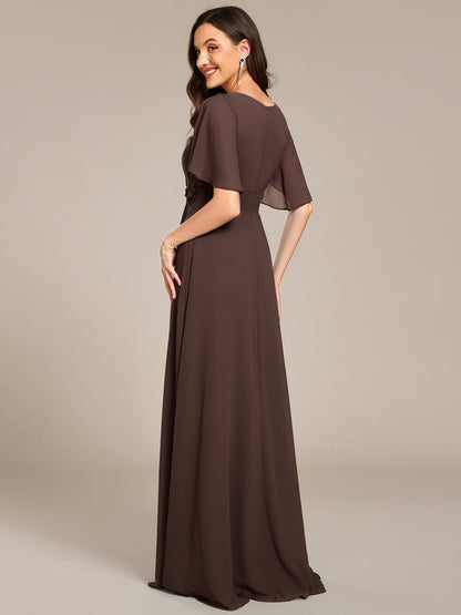 ever ASPYN|Pleated Applique Maxi Bridesmaid Dress