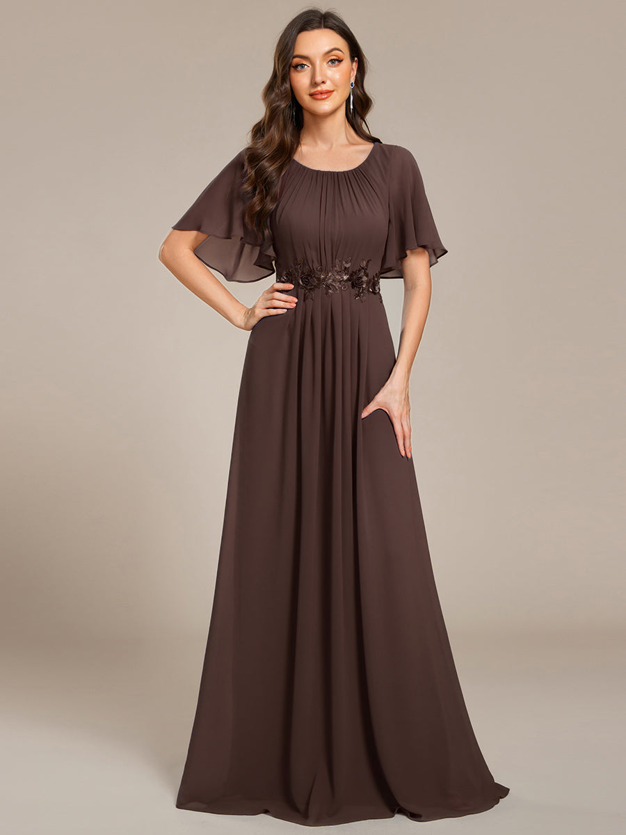 ever ASPYN|Pleated Applique Maxi Bridesmaid Dress