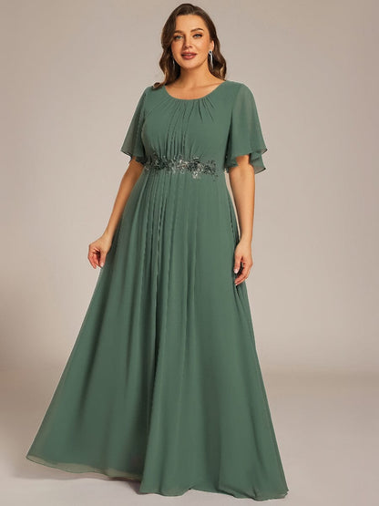 ever ASPYN|Pleated Applique Maxi Bridesmaid Dress