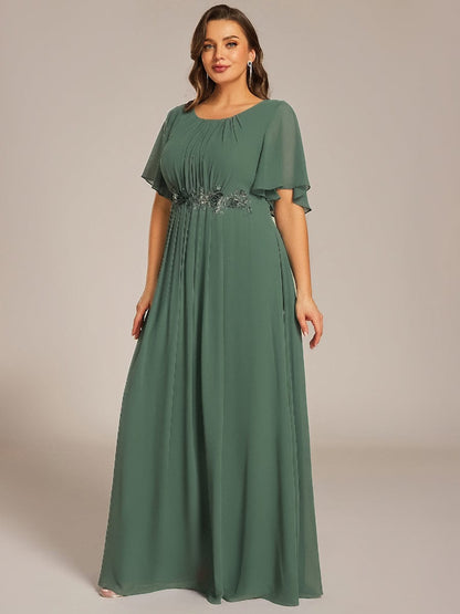 ever ASPYN|Pleated Applique Maxi Bridesmaid Dress