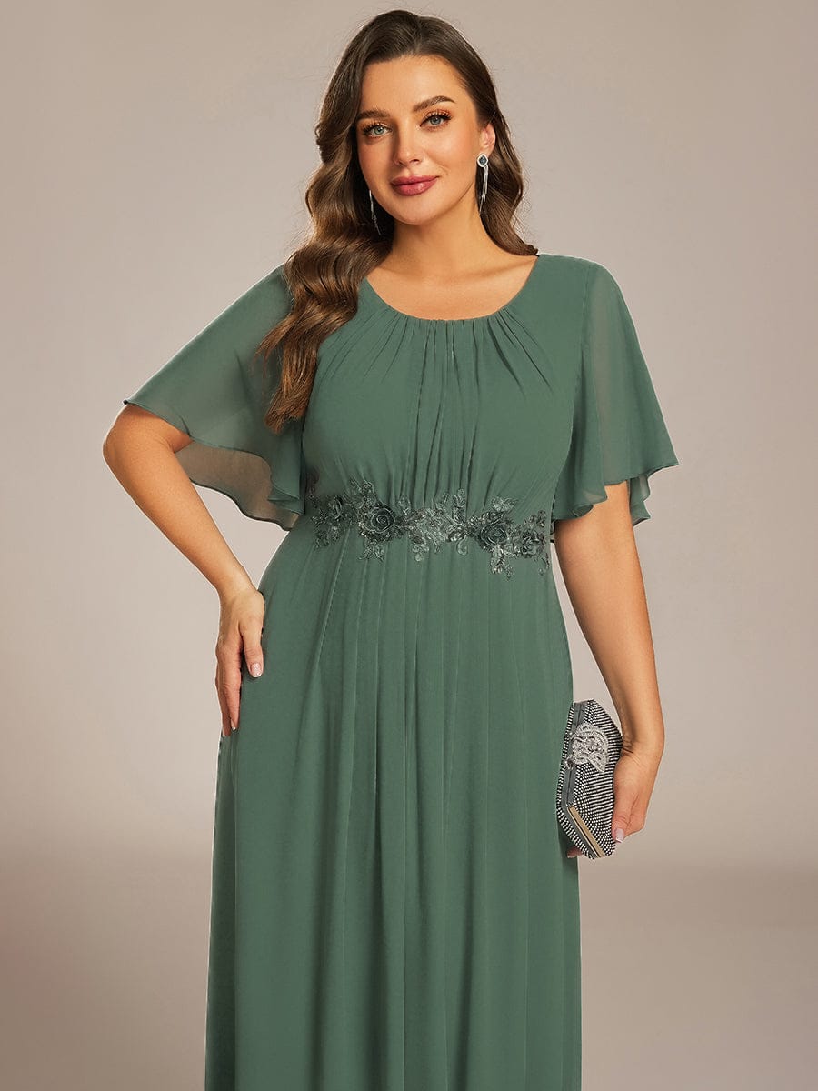 ever ASPYN|Pleated Applique Maxi Bridesmaid Dress