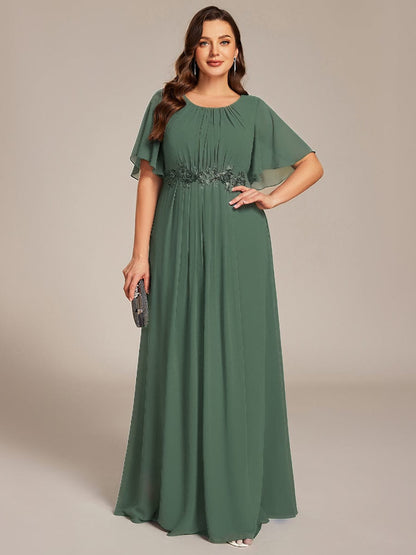 ever ASPYN|Pleated Applique Maxi Bridesmaid Dress