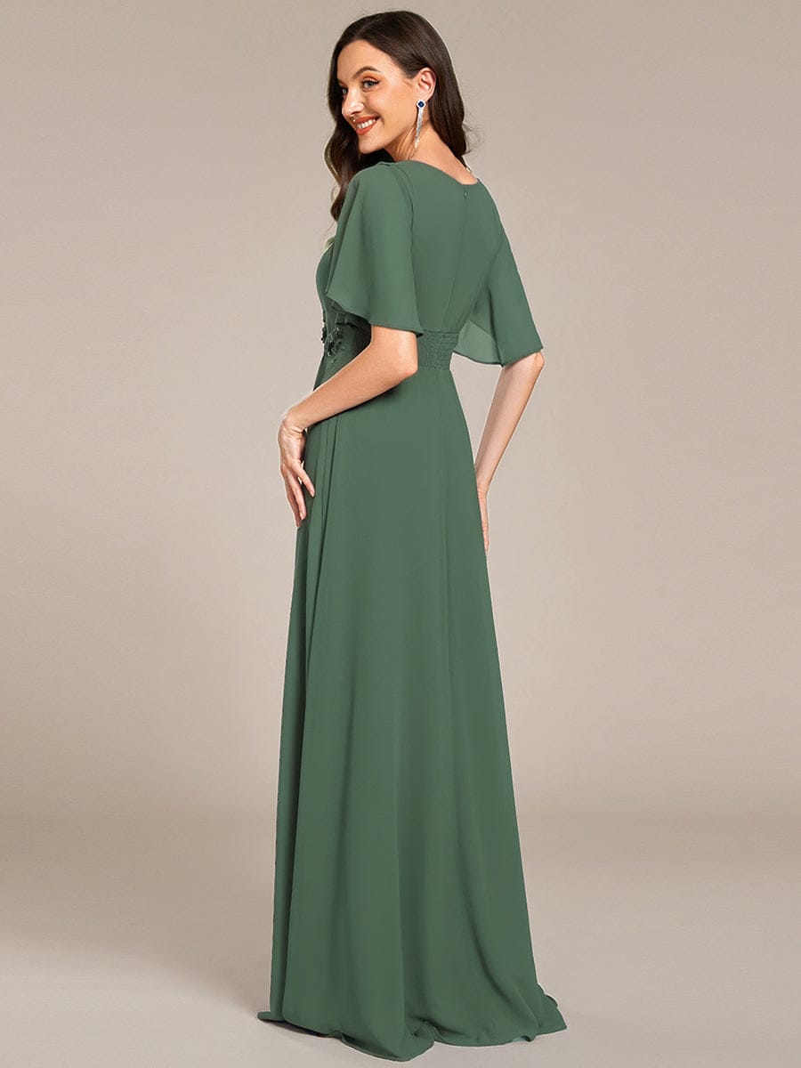 ever ASPYN|Pleated Applique Maxi Bridesmaid Dress