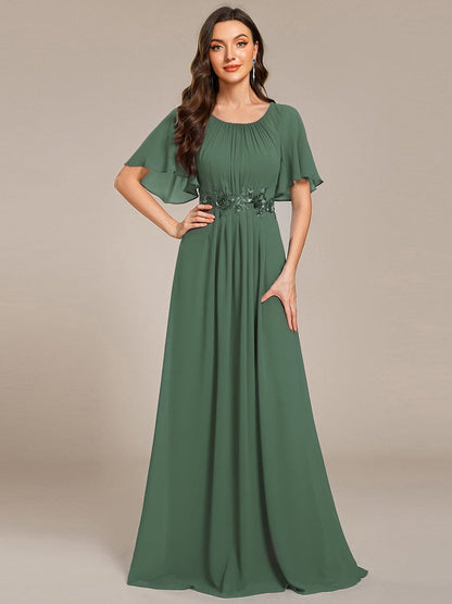 ever ASPYN|Pleated Applique Maxi Bridesmaid Dress