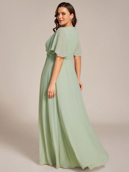 ever ASPYN|Pleated Applique Maxi Bridesmaid Dress
