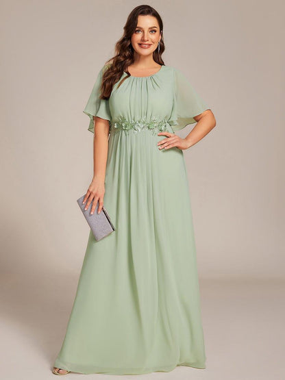 ever ASPYN|Pleated Applique Maxi Bridesmaid Dress