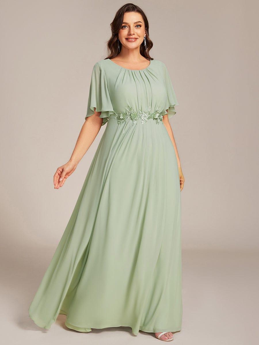 ever ASPYN|Pleated Applique Maxi Bridesmaid Dress
