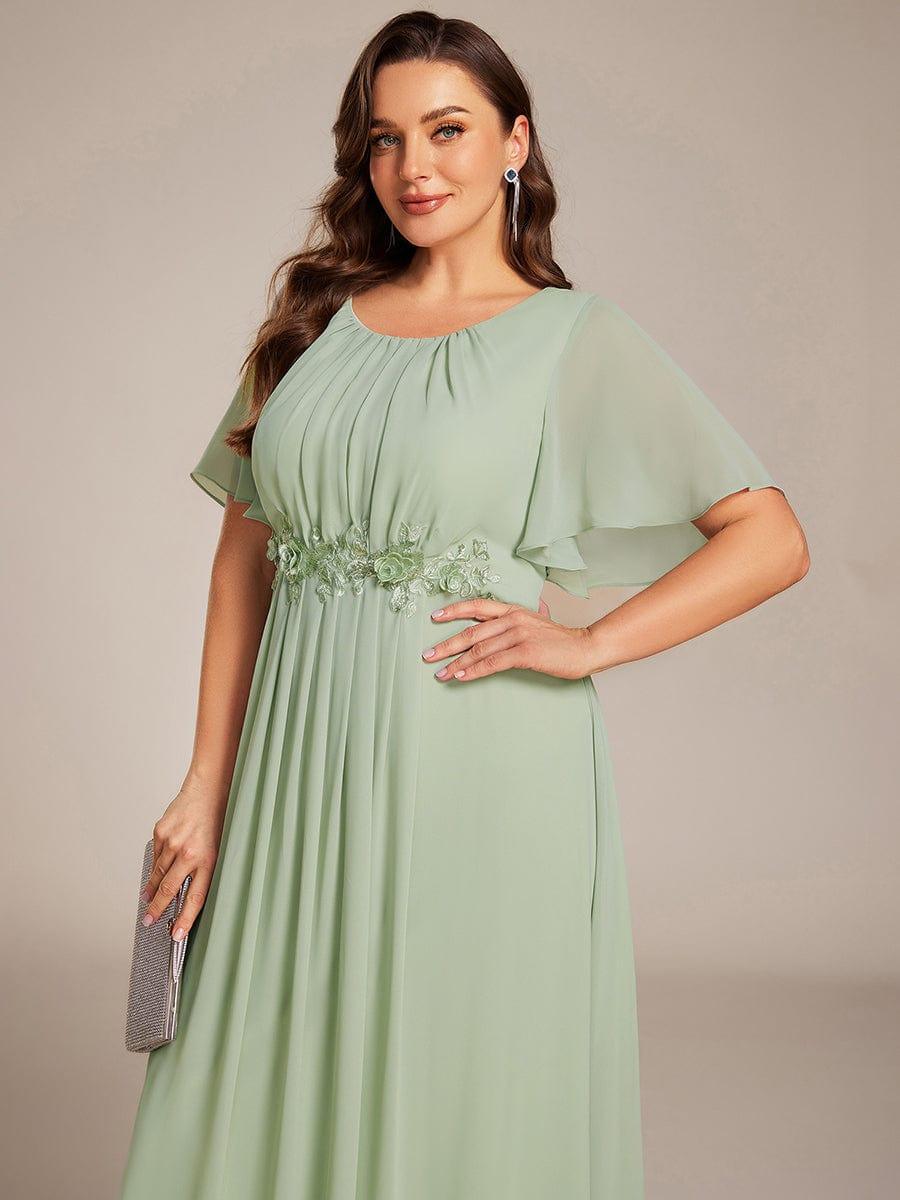 ever ASPYN|Pleated Applique Maxi Bridesmaid Dress