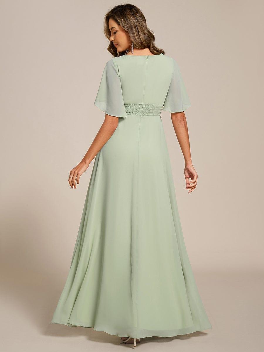 ever ASPYN|Pleated Applique Maxi Bridesmaid Dress