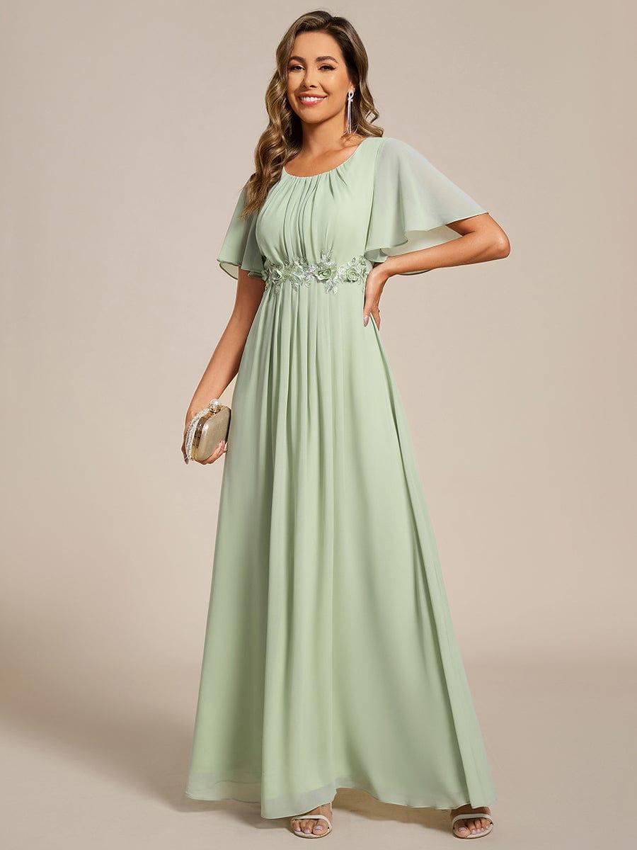 ever ASPYN|Pleated Applique Maxi Bridesmaid Dress