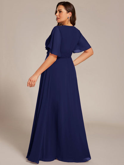 ever ASPYN|Pleated Applique Maxi Bridesmaid Dress