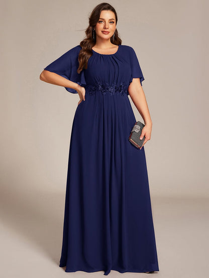 ever ASPYN|Pleated Applique Maxi Bridesmaid Dress
