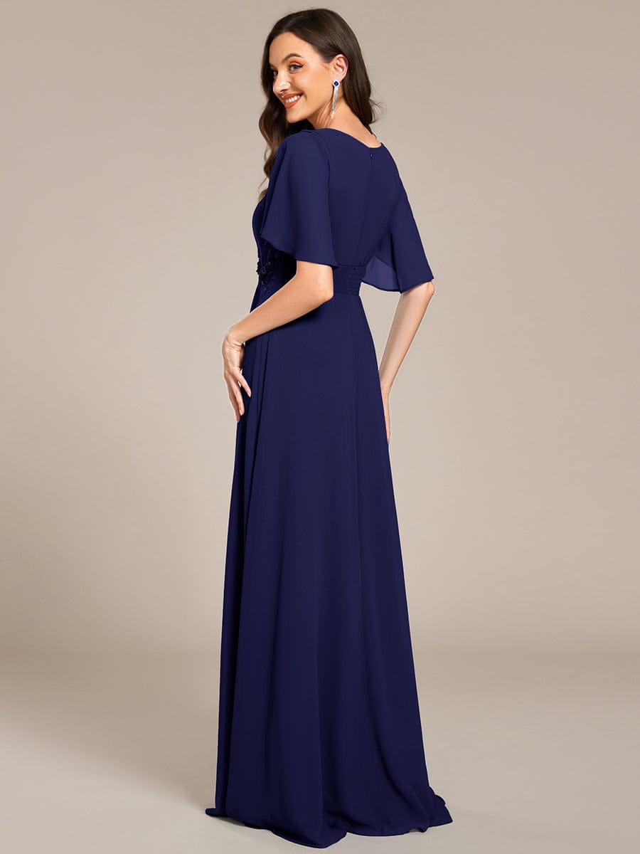 ever ASPYN|Pleated Applique Maxi Bridesmaid Dress