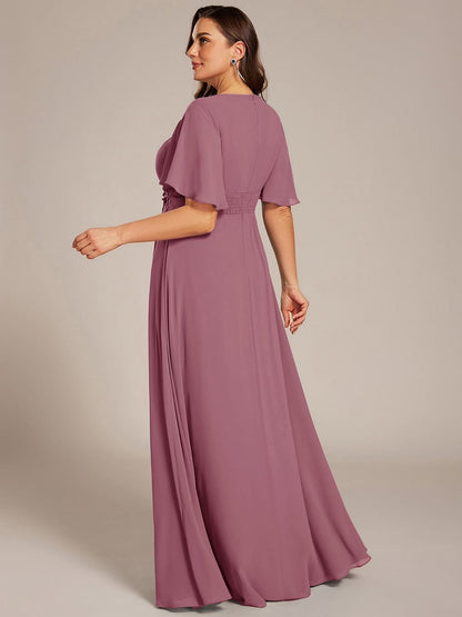 ever ASPYN|Pleated Applique Maxi Bridesmaid Dress
