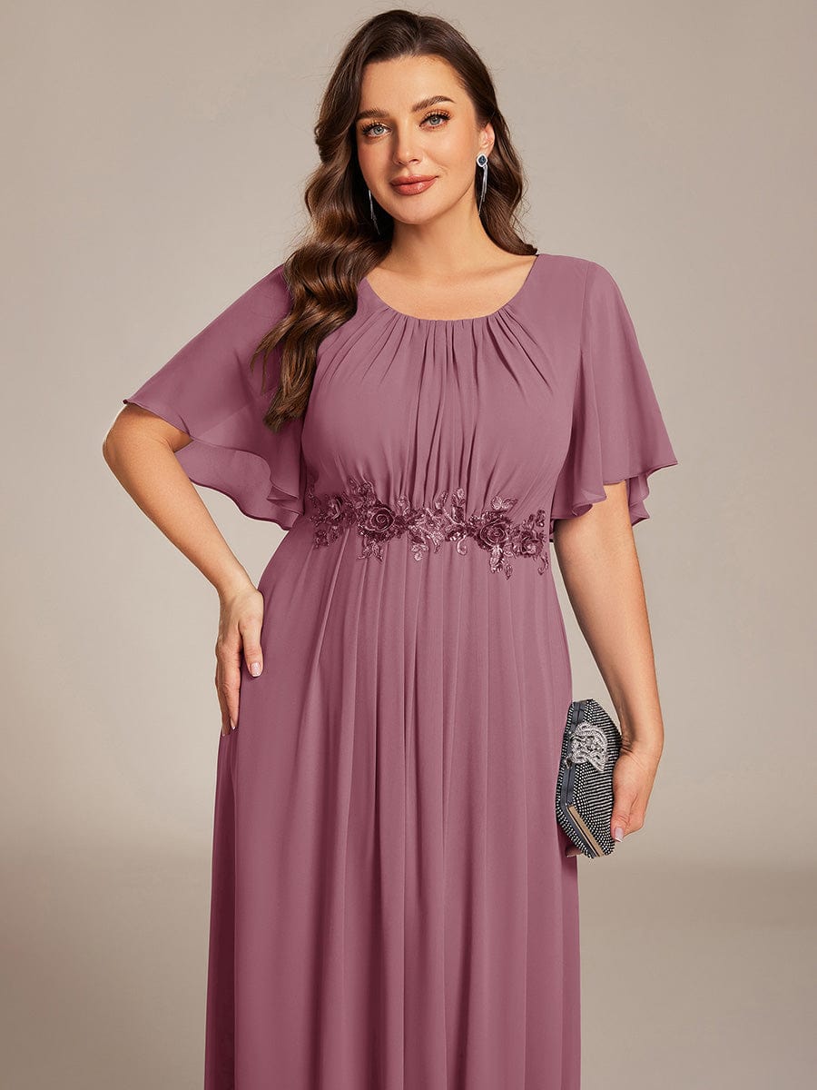 ever ASPYN|Pleated Applique Maxi Bridesmaid Dress