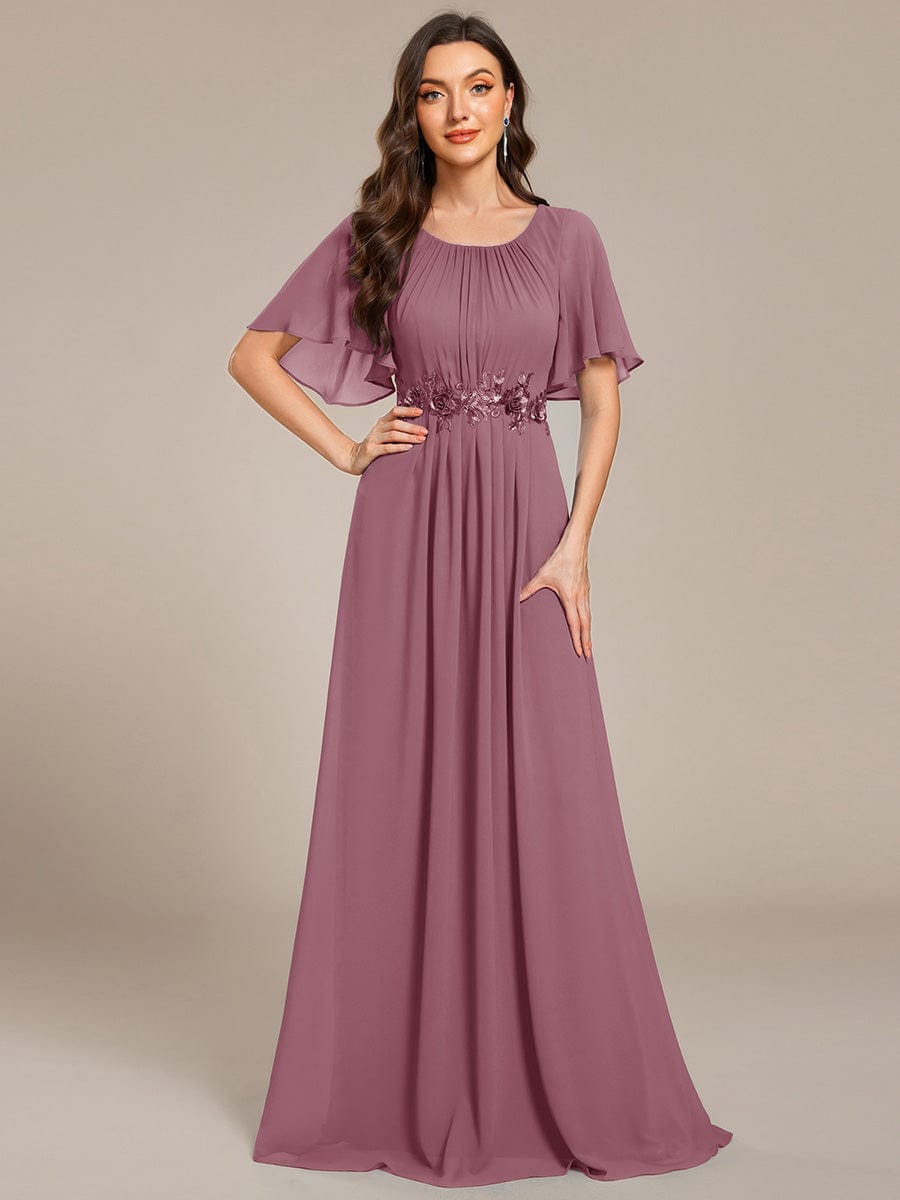 ever ASPYN|Pleated Applique Maxi Bridesmaid Dress