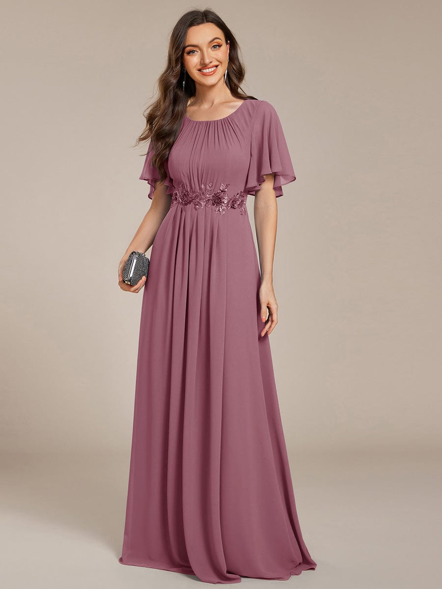 ever ASPYN|Pleated Applique Maxi Bridesmaid Dress