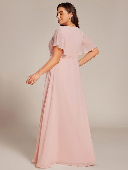 ever ASPYN|Pleated Applique Maxi Bridesmaid Dress
