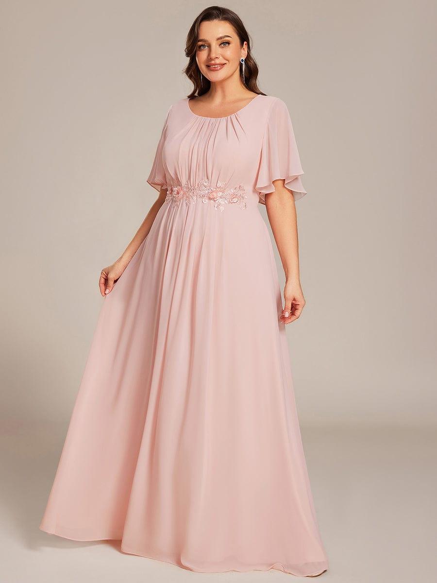 ever ASPYN|Pleated Applique Maxi Bridesmaid Dress